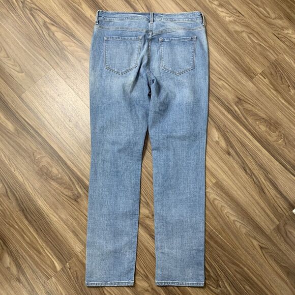 Old Navy Size 8 Jeans Mid Rise Straight Leg Distressed Knees Blue Joshua Tree - Picture 10 of 11
